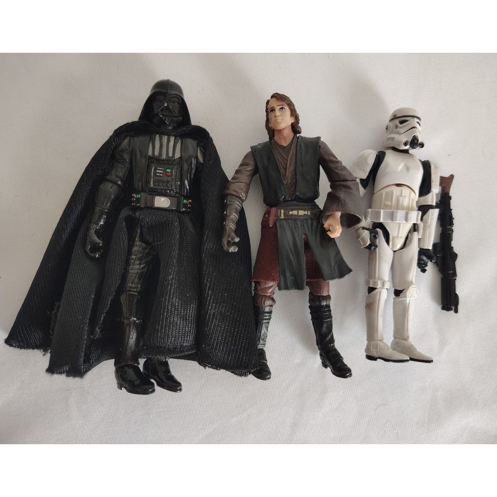 Lot Of 3 Star Wars 2005 Revenge Of The Sith Figures Darth Vader Anakin